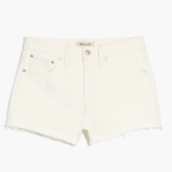 New Madewell Relaxed Denim Shorts Tile White - Picture 2 of 9